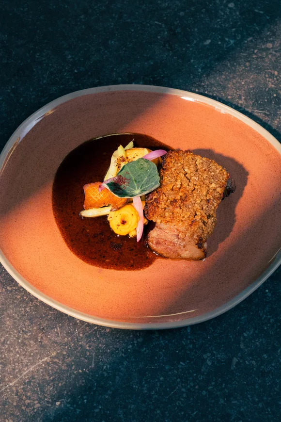 Rib-eye The Duke of Berkshire met zwarte knoflooksaus