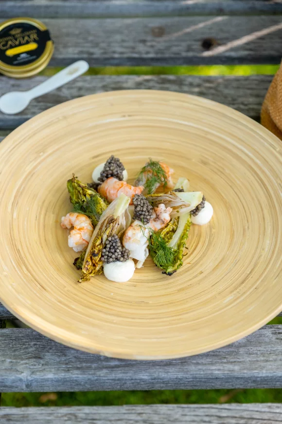 Salade van langoustines met kaviaar