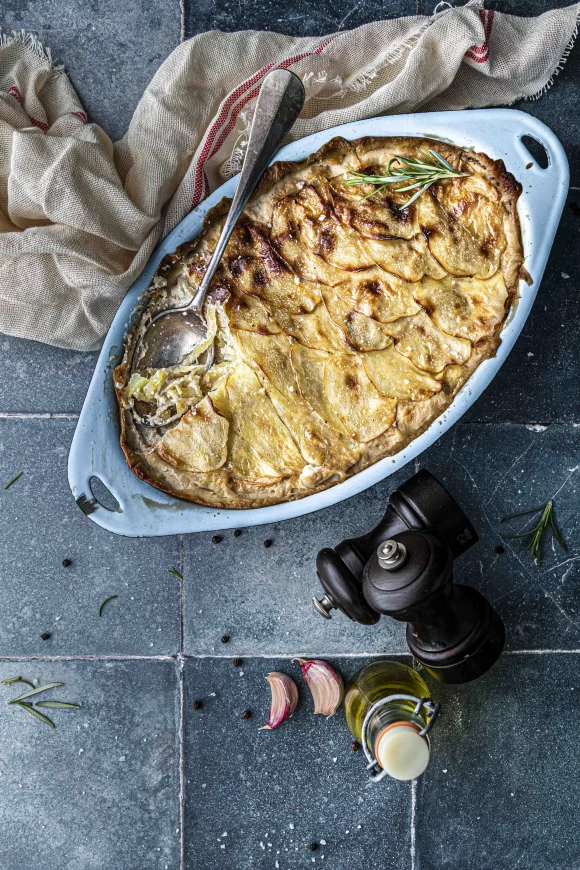 Vegan aardappelgratin