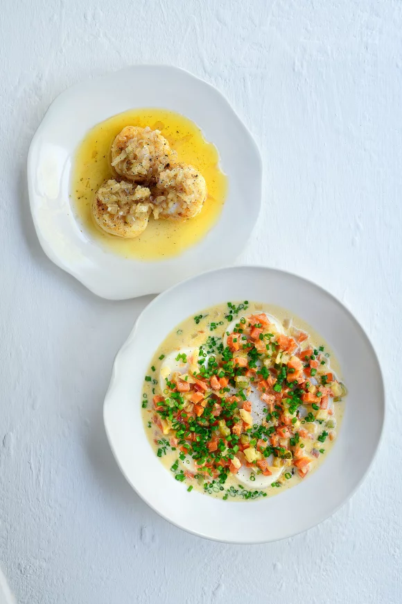 Sint-Jakobsvruchten à la nage