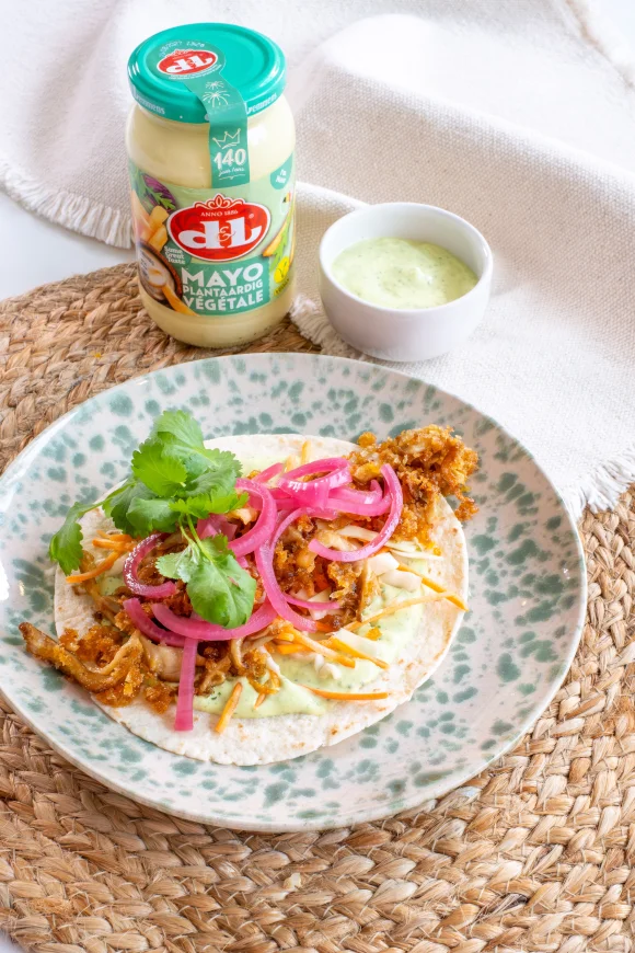 Taco’s met crispy oesterzwammen en groene mayo