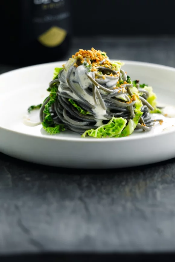 Pasta met boerenkool & champagnesaus