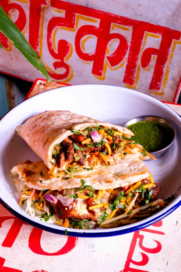 Naanwich met tandoorikip