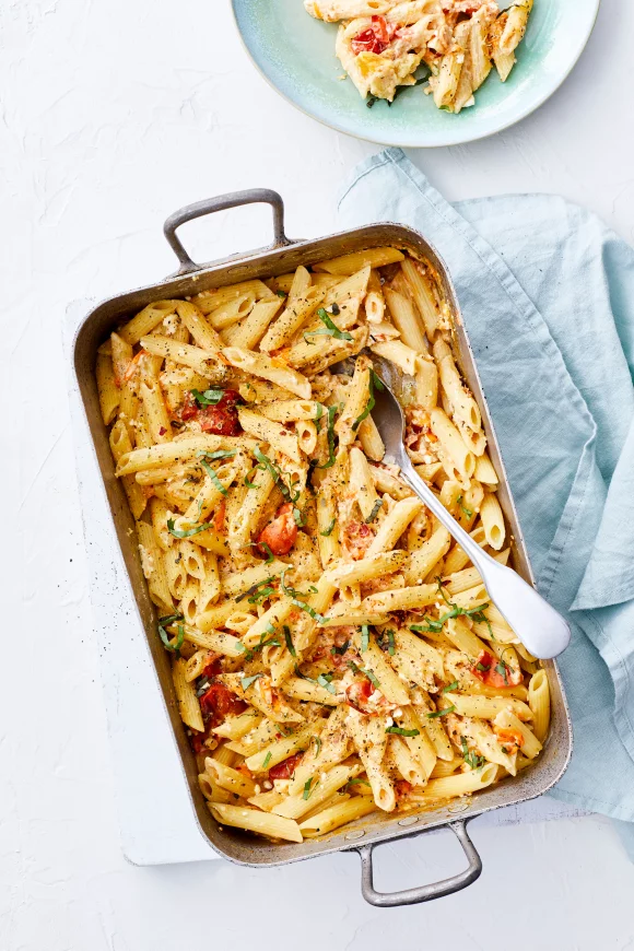 Pasta met gebakken feta (viral TikTok recept)