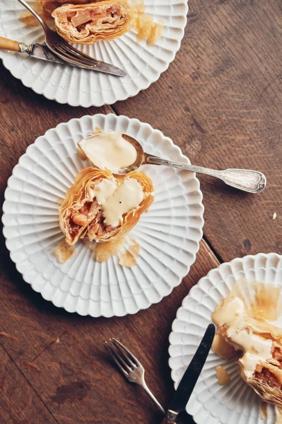 Appelstrudel met sabayon