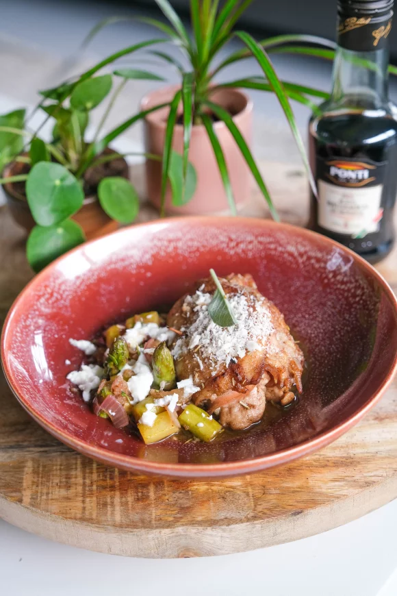 Kippenrollade met groene asperges