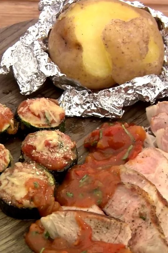 Varkenskotelet op de barbecue