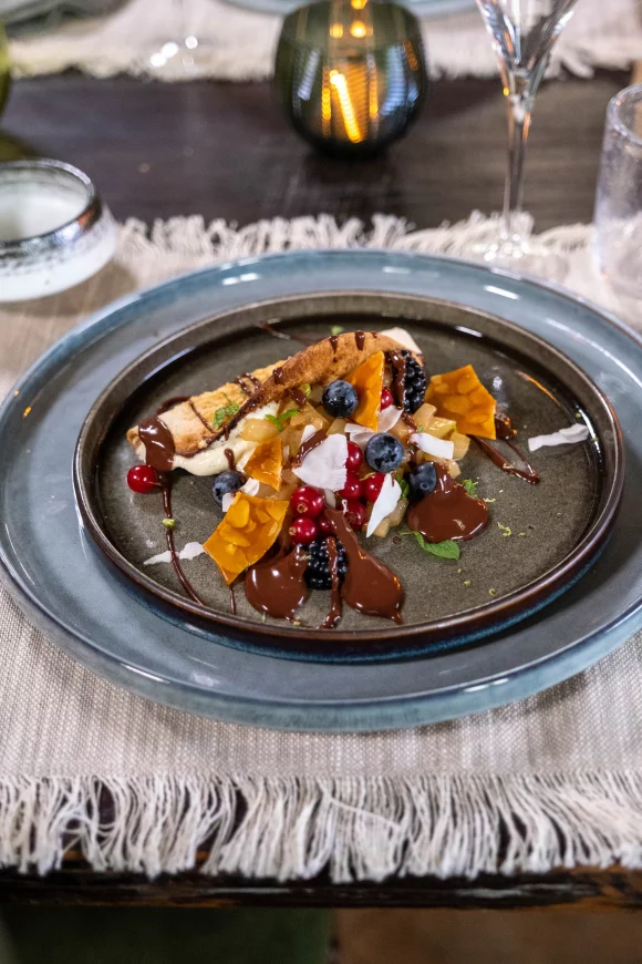 Zoete taco’s met cheesecake en peren