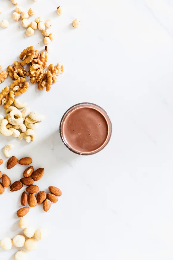Cacao en bananen smoothie