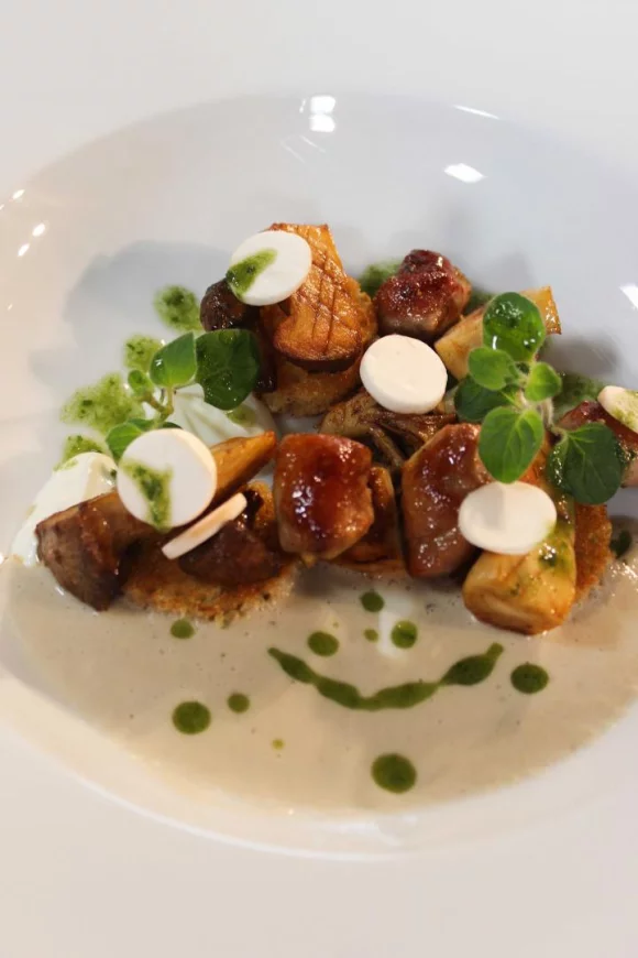 Kippenoesters met champignons