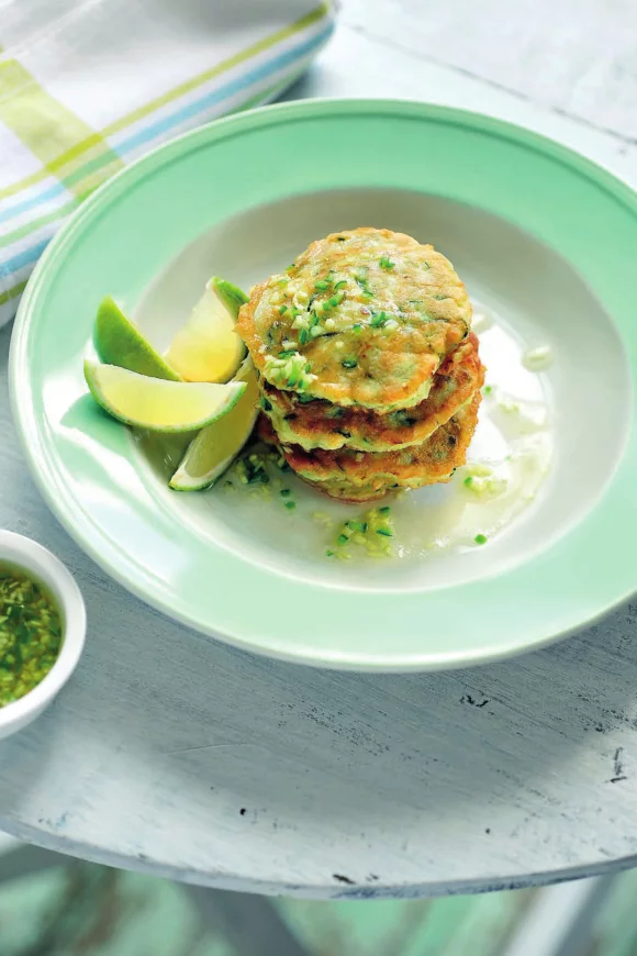 Courgettepannenkoeken met gember en chili