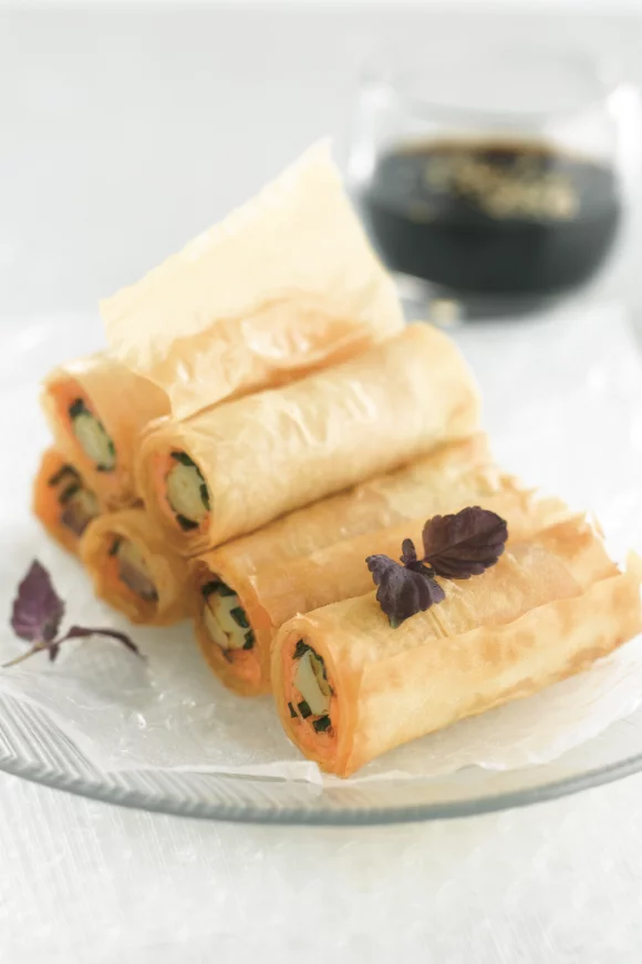Asperges met gerookte zalm in filodeeg
