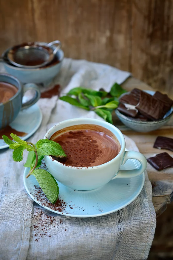 Chocolademelk met munt