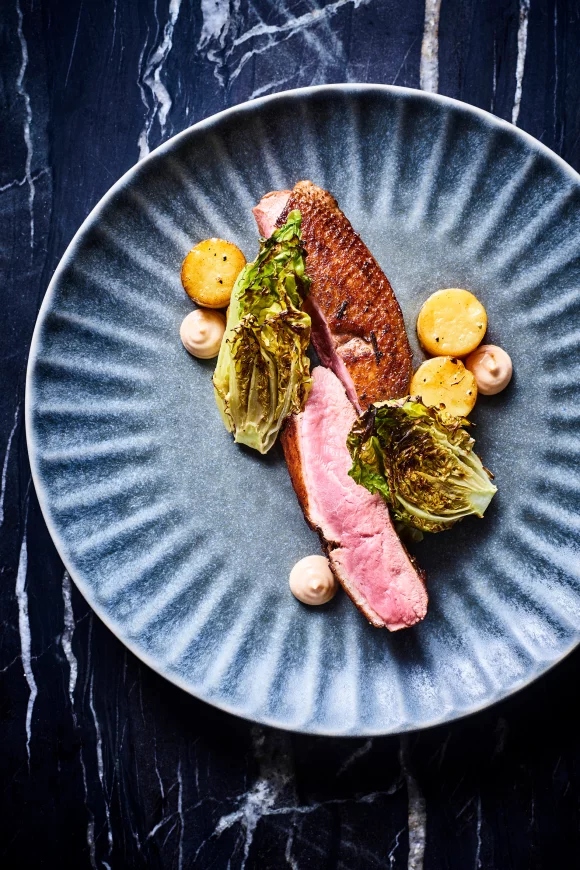 Eendenborst met fondantaardappelen