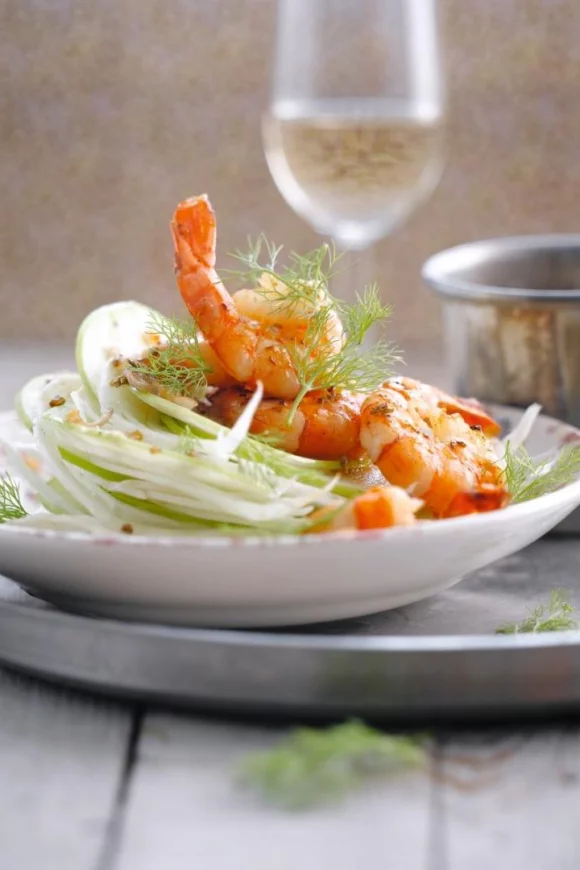 Scampisalade met venkel