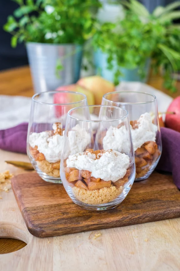 Appeltaart in een glaasje