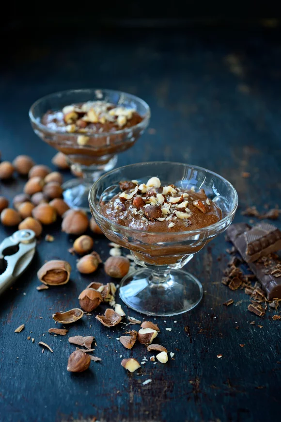 Chocolademousse met hazelnoten