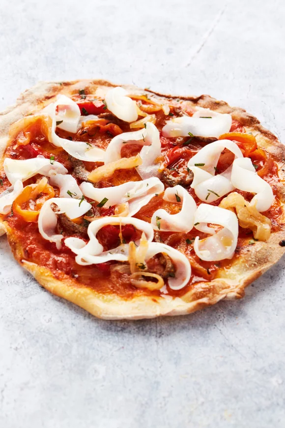 Pizza met pijlinktvis