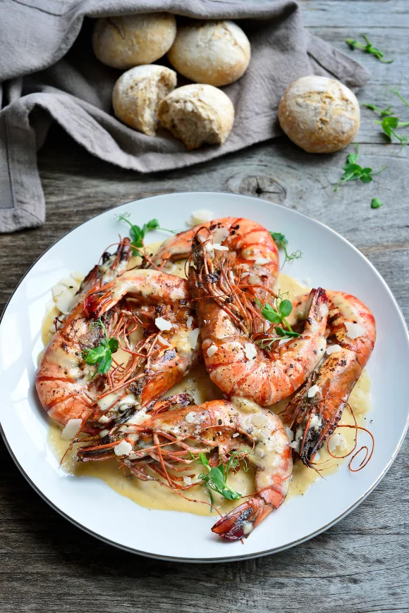Gamba's in wittewijnsaus