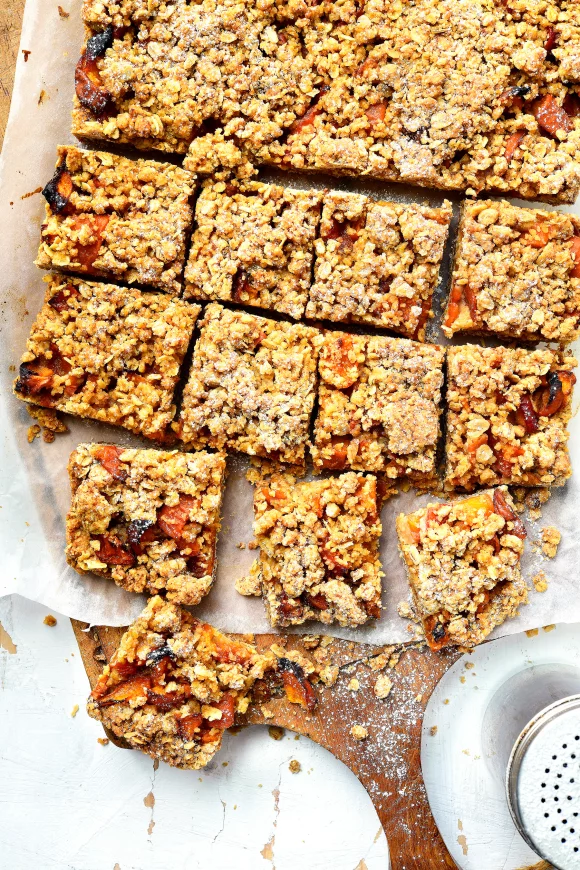 Abrikozen crumble bars