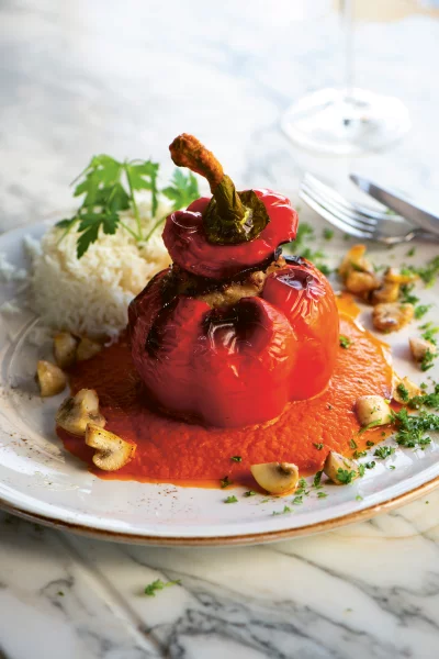 Gevulde paprika's met rijst