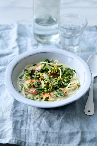 Thaise groene curry met scampi