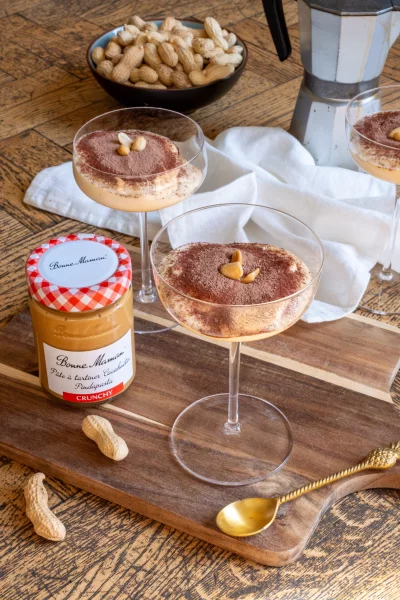 Tiramisu met crunchy pindakaas