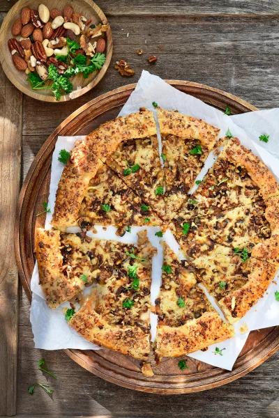 Galette met champignons en ricotta