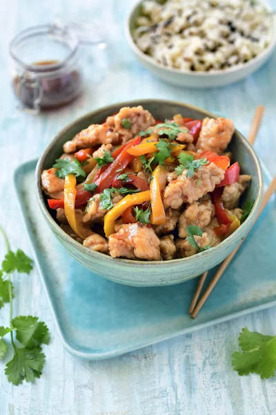 Zoetzure kip met rijst