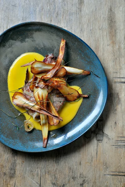 Spiering met pompoencrème