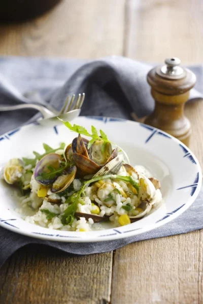 Risotto met venusschelpen