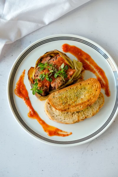 Gehaktbrood met aubergines