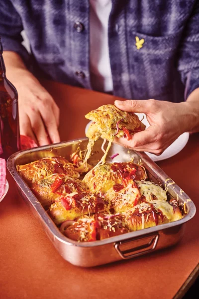 Chicken BBQ buns uit de oven