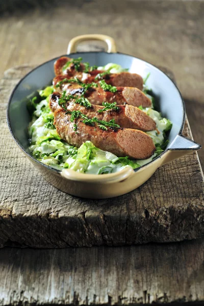 Lamsmerguez met andijvie