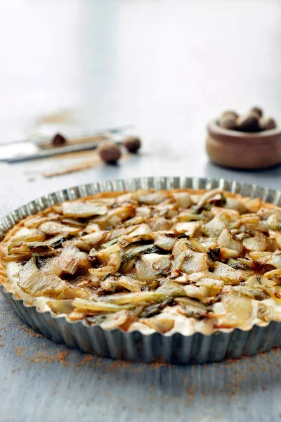 Witlooftaart met ricotta en nootmuskaat