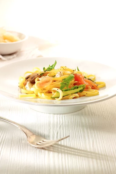 Snelle pasta met zalm