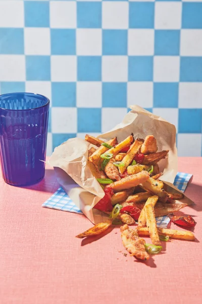 Kruidige kip met frietjes