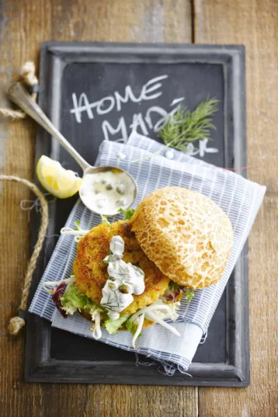 Homemade fishburger