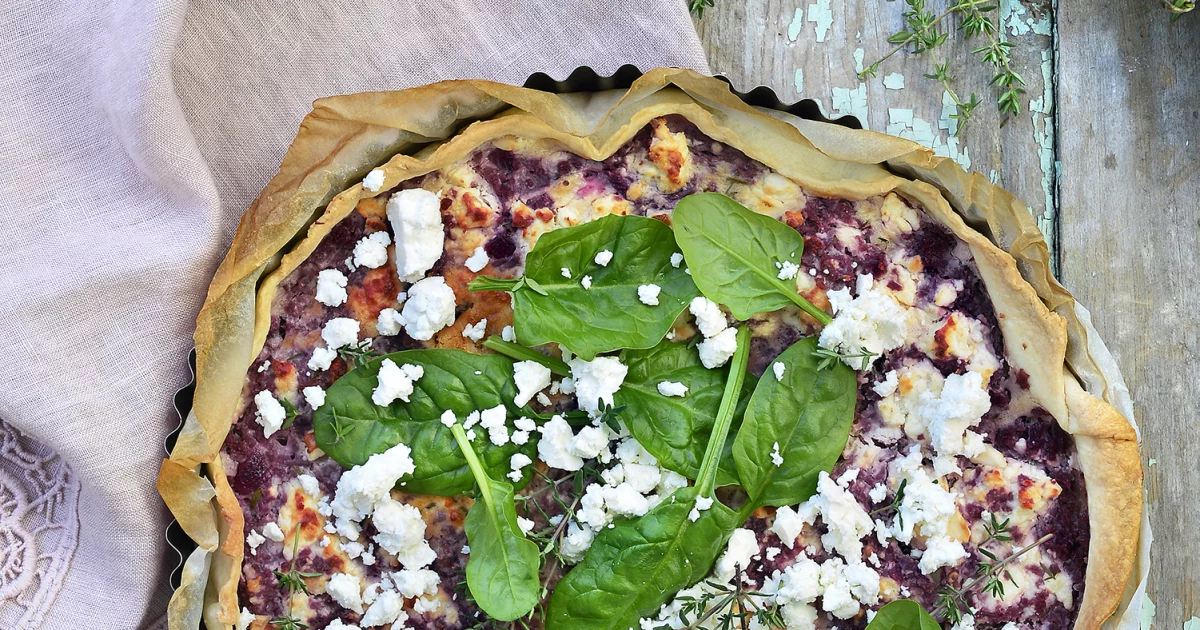Quiche Rode Biet Quiche met rode biet en feta - Recepten - njam!